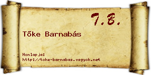 Tőke Barnabás névjegykártya